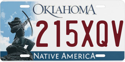 OK license plate 215XQV