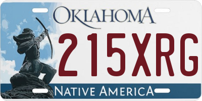 OK license plate 215XRG