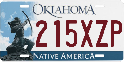OK license plate 215XZP