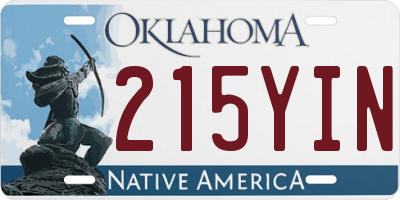OK license plate 215YIN