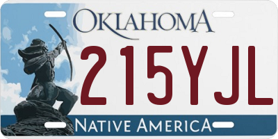 OK license plate 215YJL