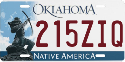 OK license plate 215ZIQ