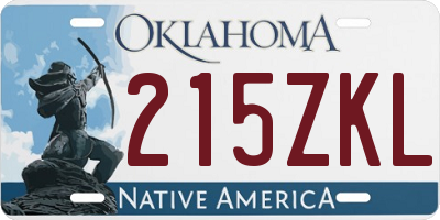 OK license plate 215ZKL