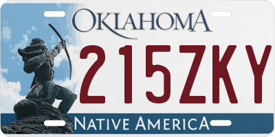 OK license plate 215ZKY