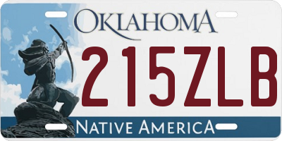 OK license plate 215ZLB