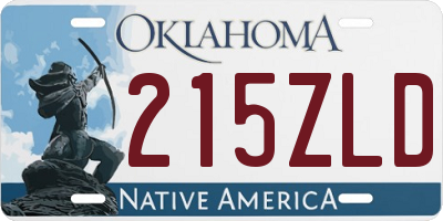 OK license plate 215ZLD
