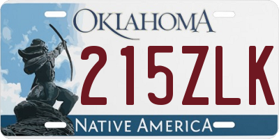 OK license plate 215ZLK