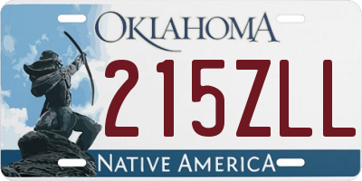 OK license plate 215ZLL