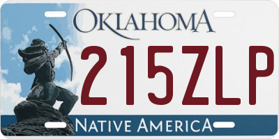 OK license plate 215ZLP