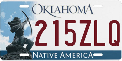 OK license plate 215ZLQ
