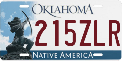 OK license plate 215ZLR