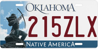 OK license plate 215ZLX