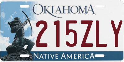 OK license plate 215ZLY