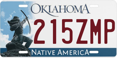 OK license plate 215ZMP