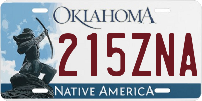 OK license plate 215ZNA