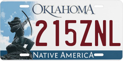 OK license plate 215ZNL