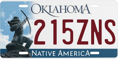 OK license plate 215ZNS