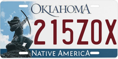 OK license plate 215ZOX