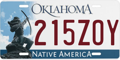 OK license plate 215ZOY