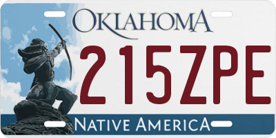 OK license plate 215ZPE