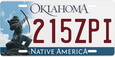 OK license plate 215ZPI