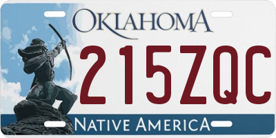 OK license plate 215ZQC