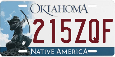 OK license plate 215ZQF