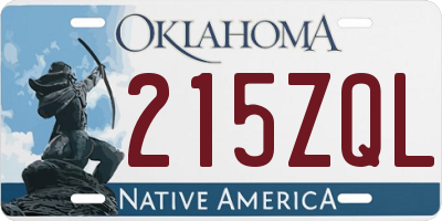 OK license plate 215ZQL