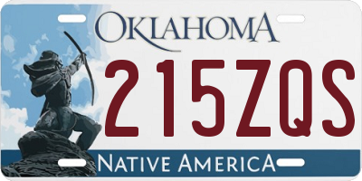 OK license plate 215ZQS