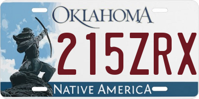 OK license plate 215ZRX