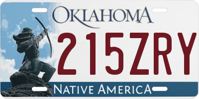 OK license plate 215ZRY