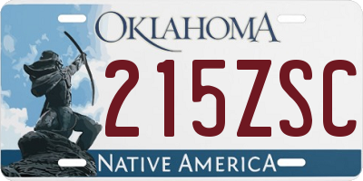 OK license plate 215ZSC