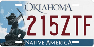 OK license plate 215ZTF