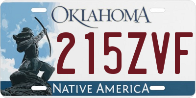 OK license plate 215ZVF
