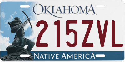 OK license plate 215ZVL