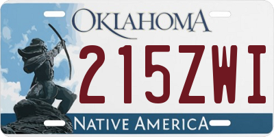 OK license plate 215ZWI