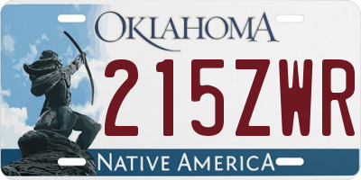 OK license plate 215ZWR