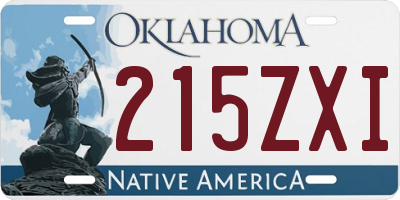 OK license plate 215ZXI