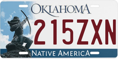 OK license plate 215ZXN