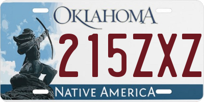 OK license plate 215ZXZ