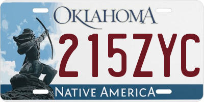 OK license plate 215ZYC