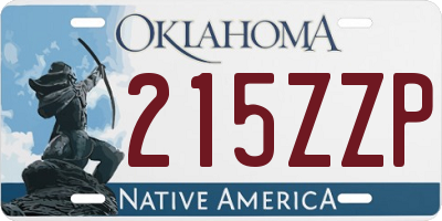OK license plate 215ZZP