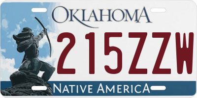 OK license plate 215ZZW