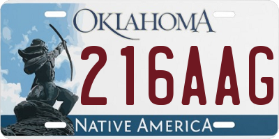 OK license plate 216AAG
