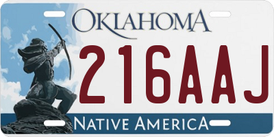 OK license plate 216AAJ