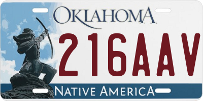 OK license plate 216AAV