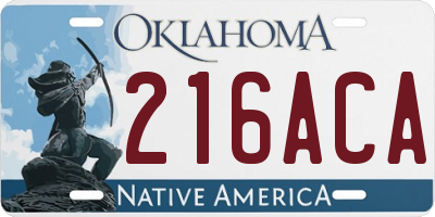 OK license plate 216ACA