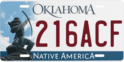 OK license plate 216ACF