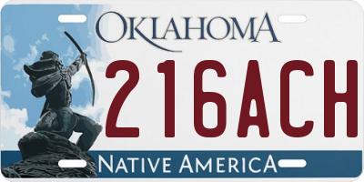OK license plate 216ACH