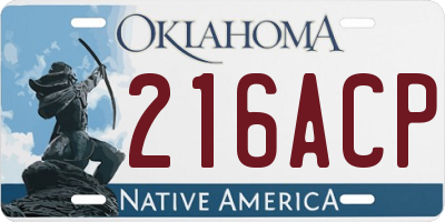 OK license plate 216ACP